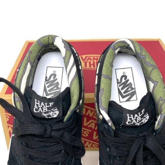 VANS Half Cab 33 DX Shoes Mid Black Camo Suede Skate Sneakers Women VN0A5KX6Y28 - Picture 8 of 11
